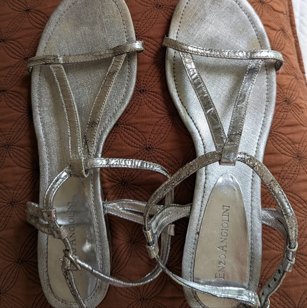 Metallic Silver Sandals - Picture 2 of 7